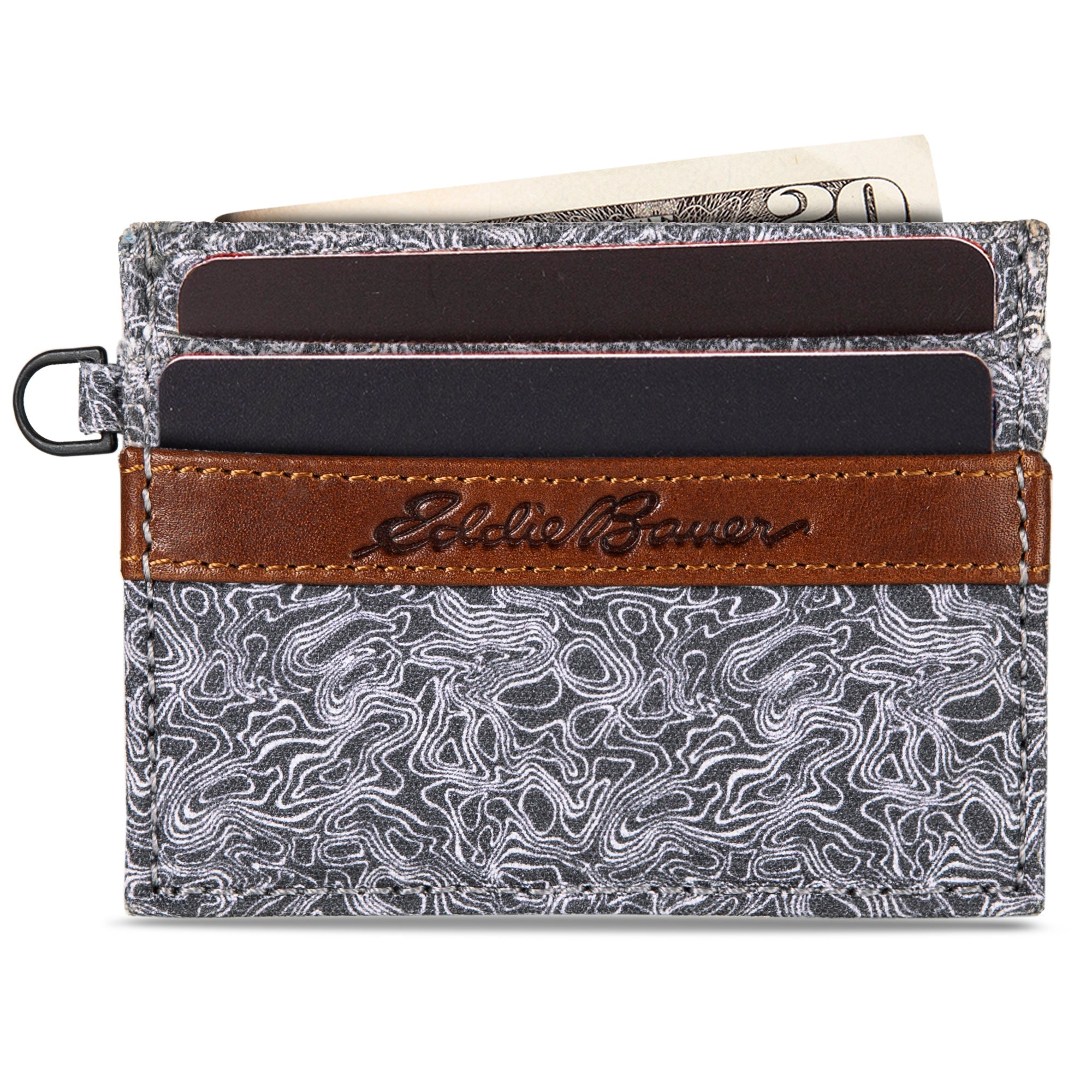 Pioneer Leather And Printed Cotton Canvas Card Case