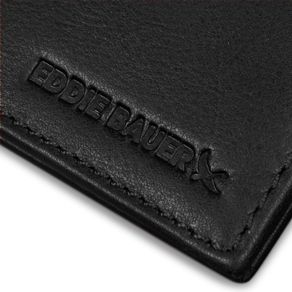 EB Signature Logo Leather Flip Id Bifold Wallet