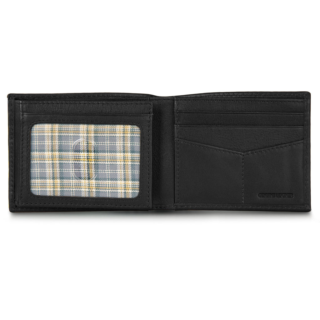 EB Signature Logo Leather Flip Id Bifold Wallet