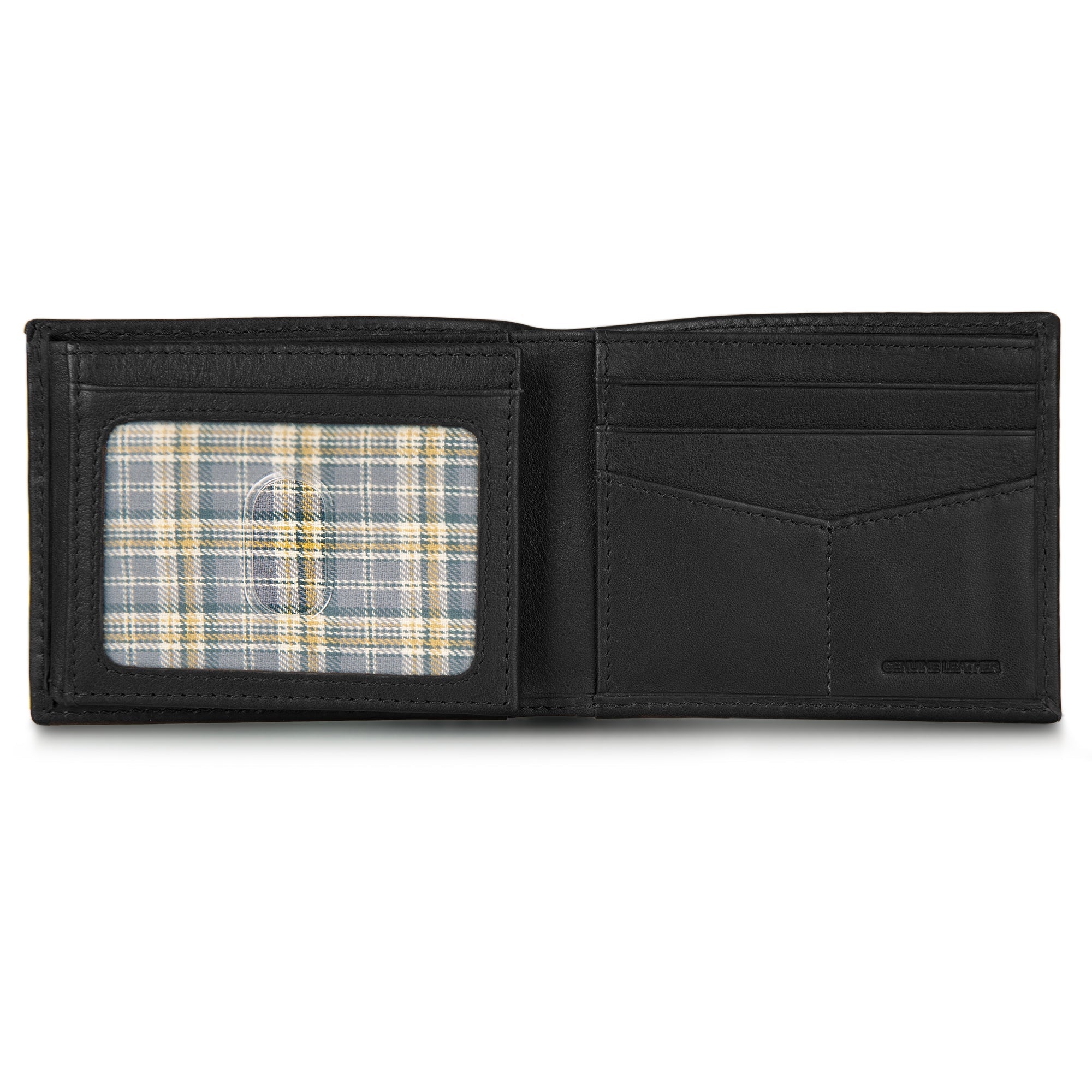 EB Signature Logo Leather Flip Id Bifold Wallet