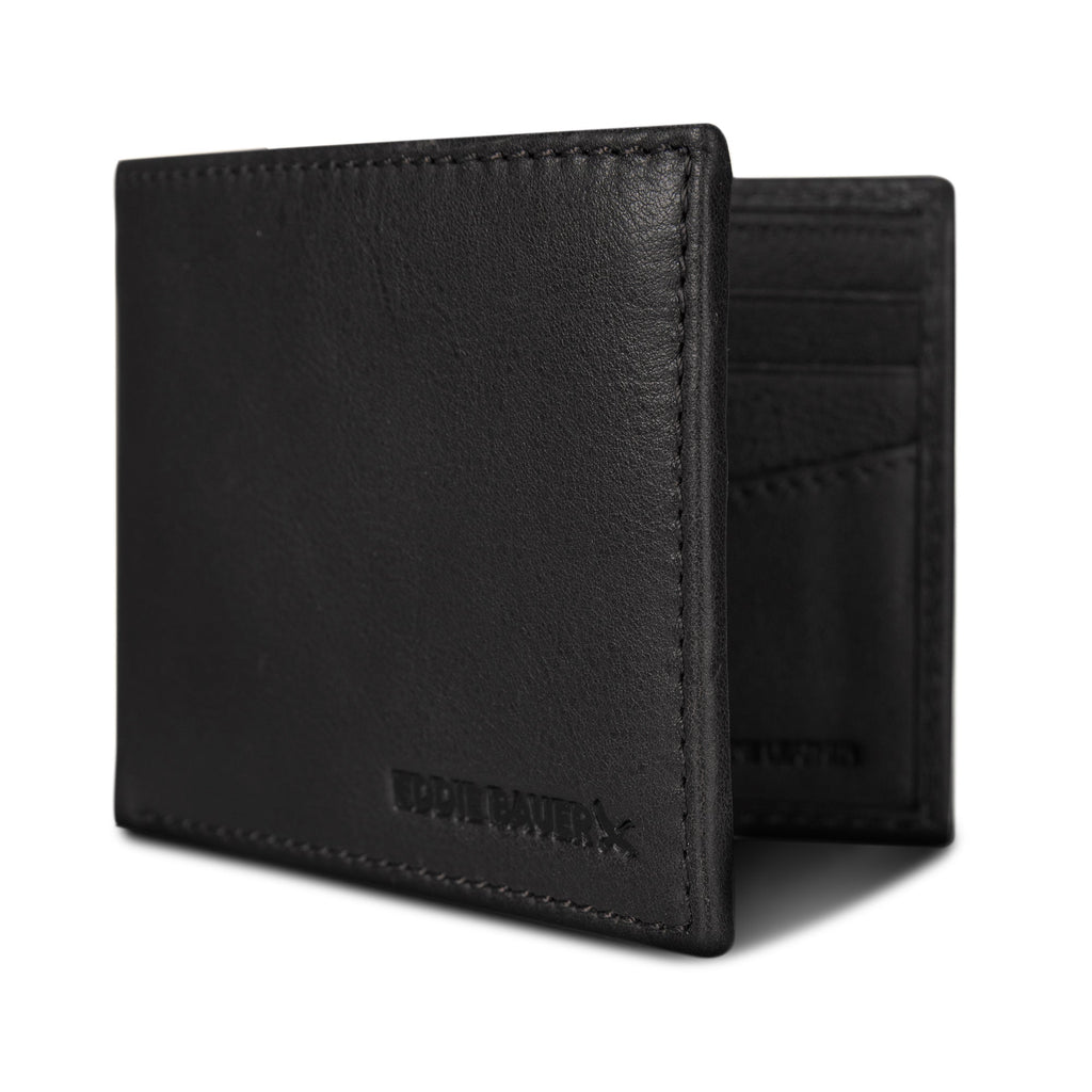 EB Signature Logo Leather Flip Id Bifold Wallet