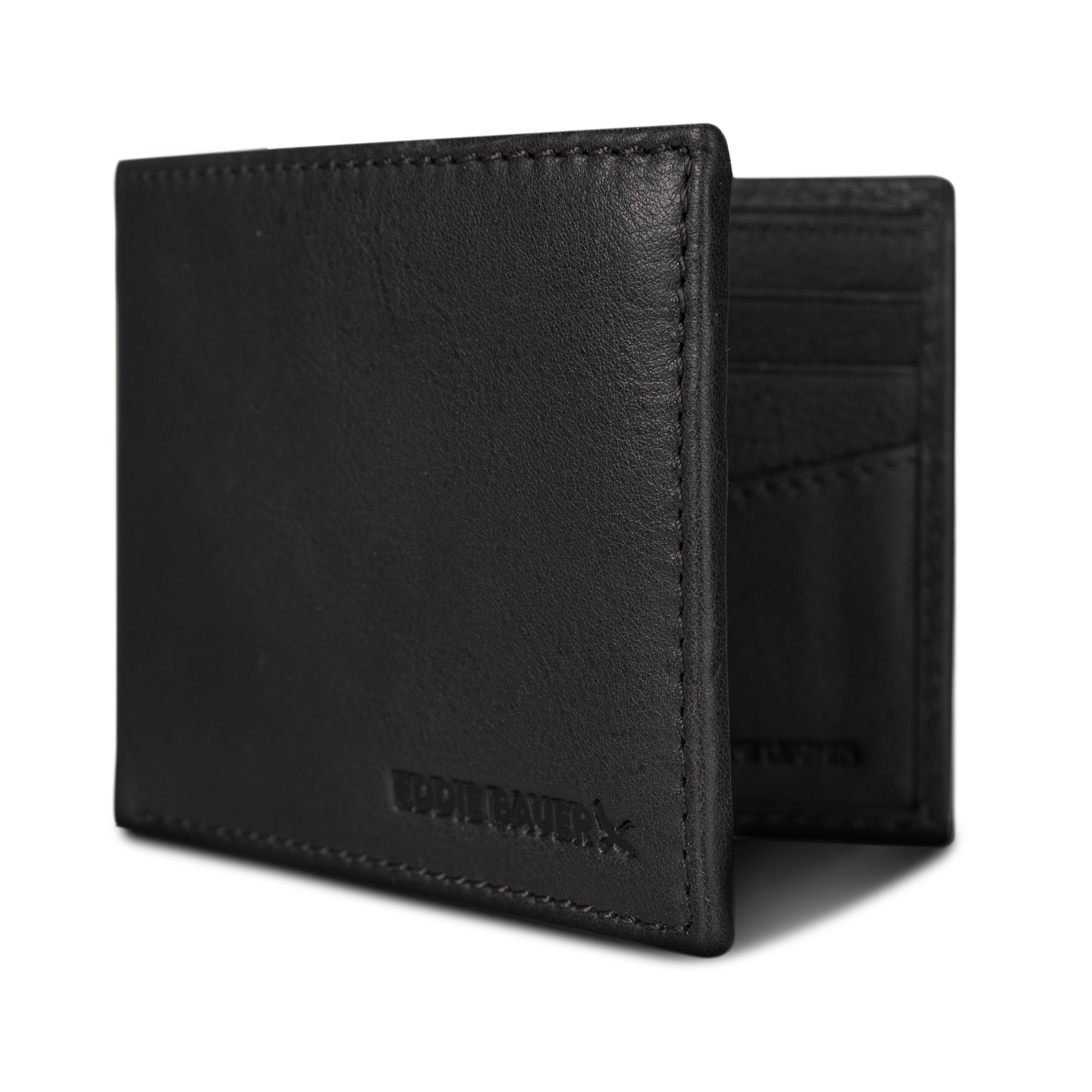 EB Signature Logo Leather Flip Id Bifold Wallet