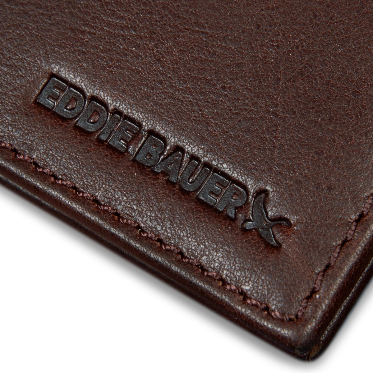EB Signature Logo Leather Flip Id Bifold Wallet