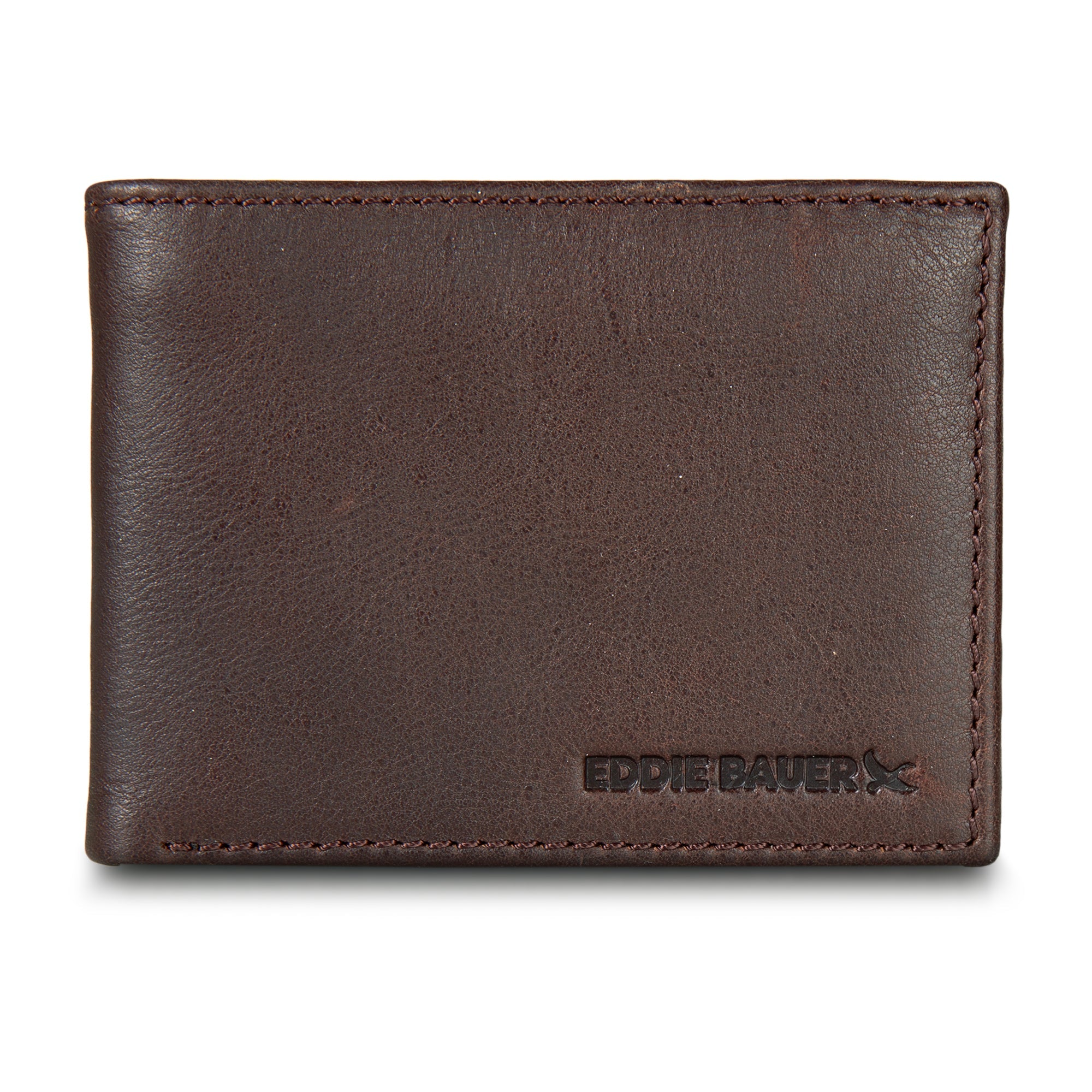 EB Signature Logo Leather Flip Id Bifold Wallet