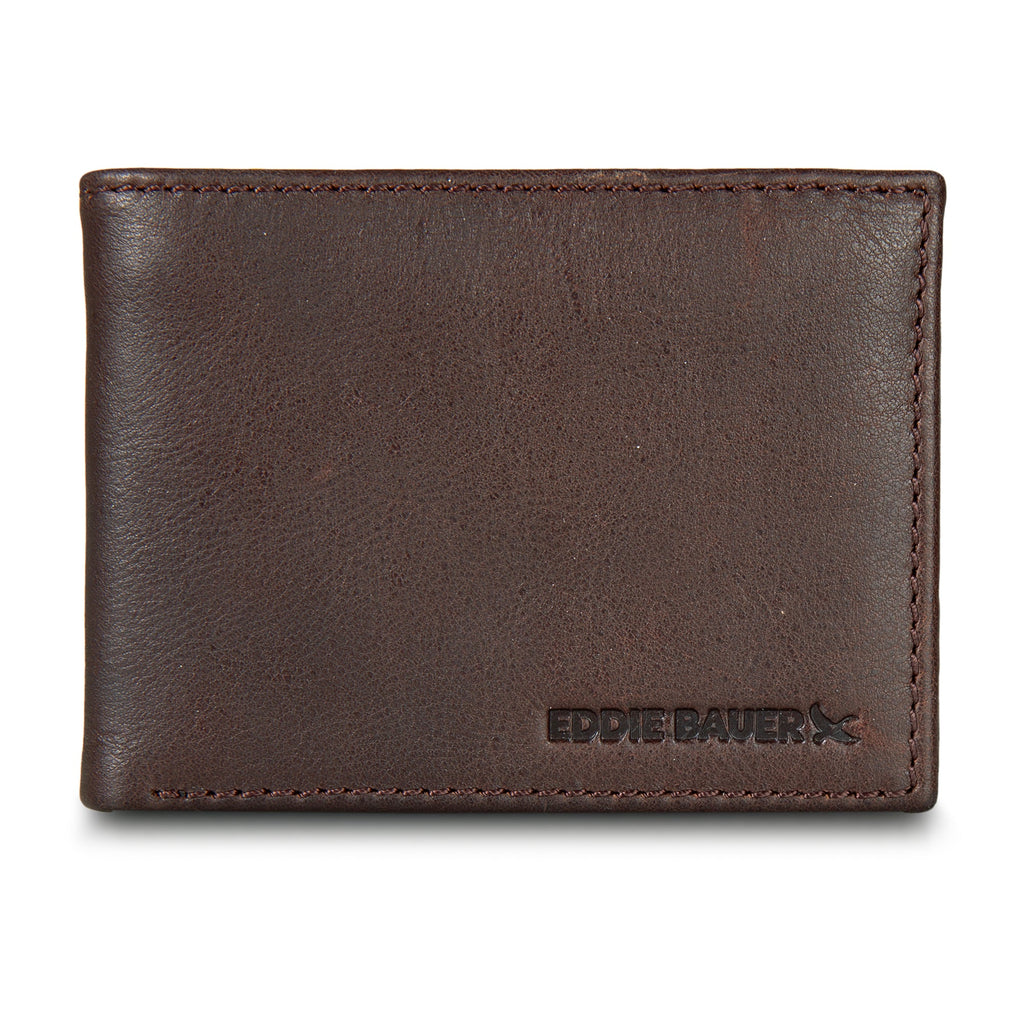 EB Signature Logo Leather Flip Id Bifold Wallet