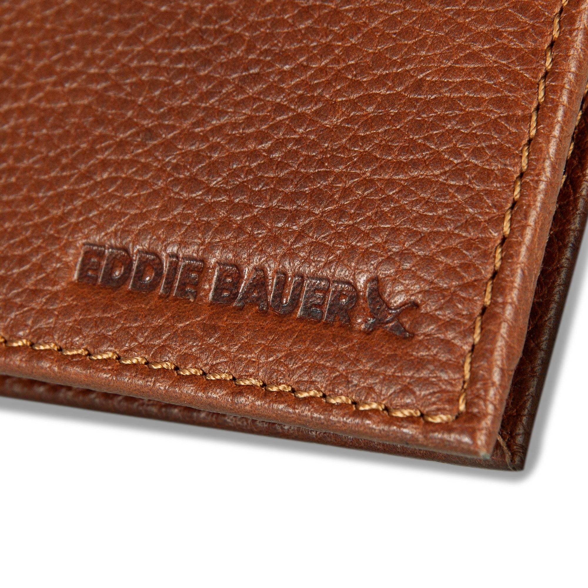 EB Signature Logo Leather Flip Id Bifold Wallet