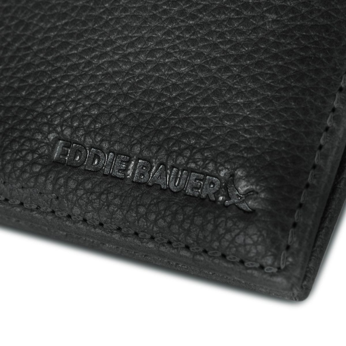 EB Signature Logo Leather Trifold Wallet