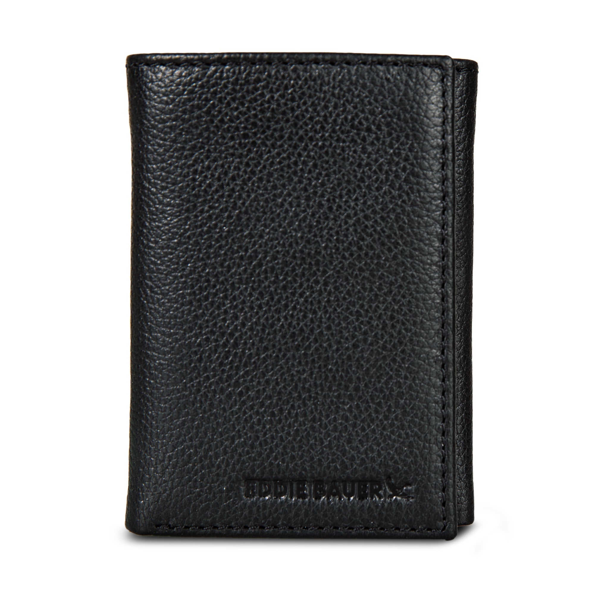 EB Signature Logo Leather Trifold Wallet