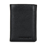 EB Signature Logo Leather Trifold Wallet - Black