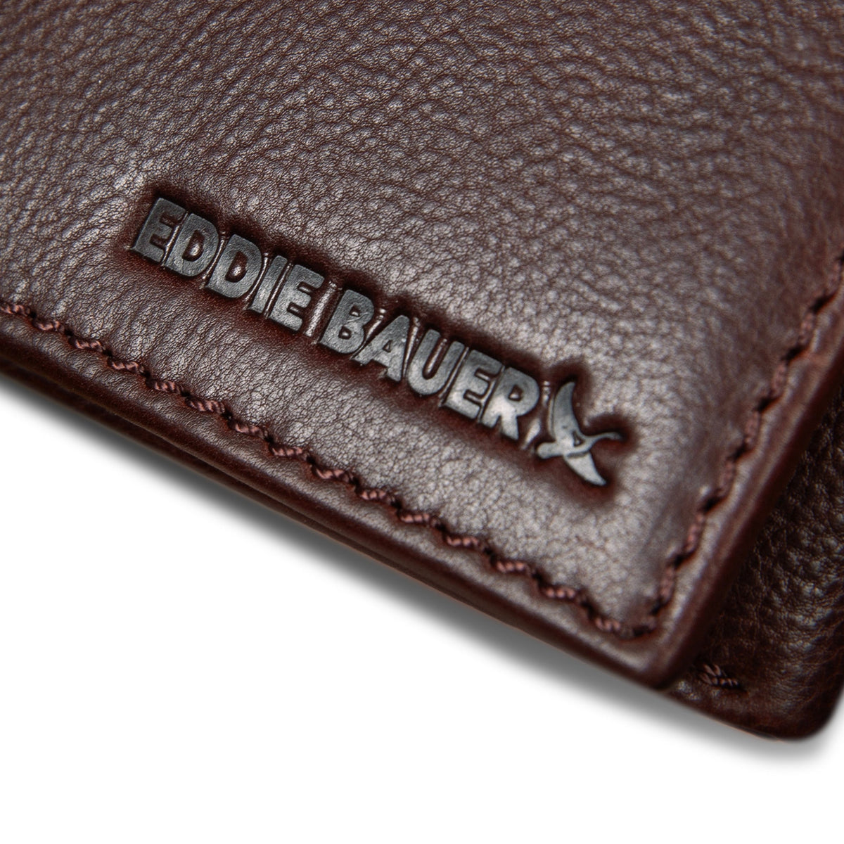 EB Signature Logo Leather Trifold Wallet