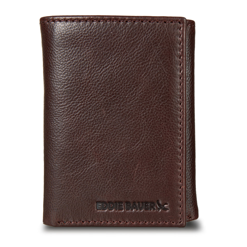 EB Signature Logo Leather Trifold Wallet
