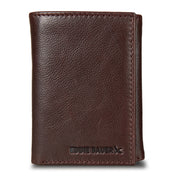 EB Signature Logo Leather Trifold Wallet - Brown