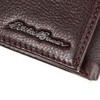 EB Signature Logo Leather Trifold Wallet