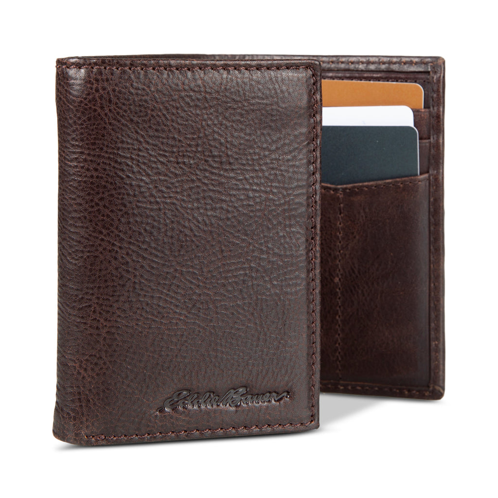 EB Signature Logo Leather Trifold Wallet