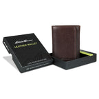 EB Signature Logo Leather Trifold Wallet