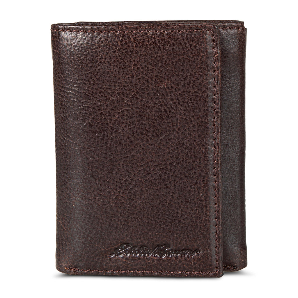 EB Signature Logo Leather Trifold Wallet