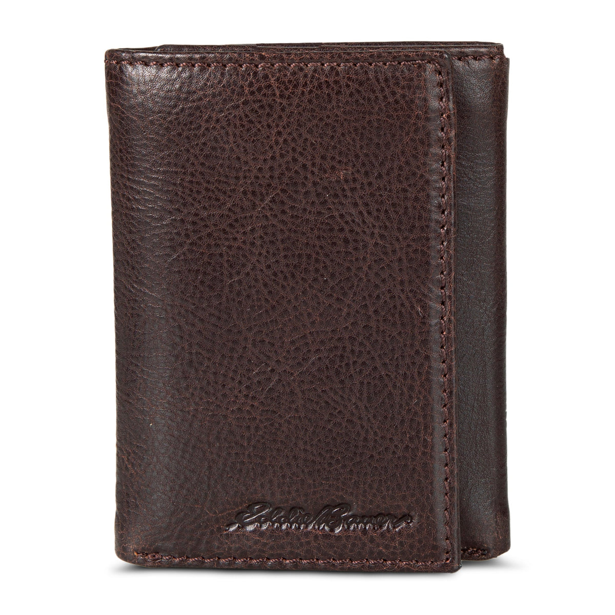 EB Signature Logo Leather Trifold Wallet