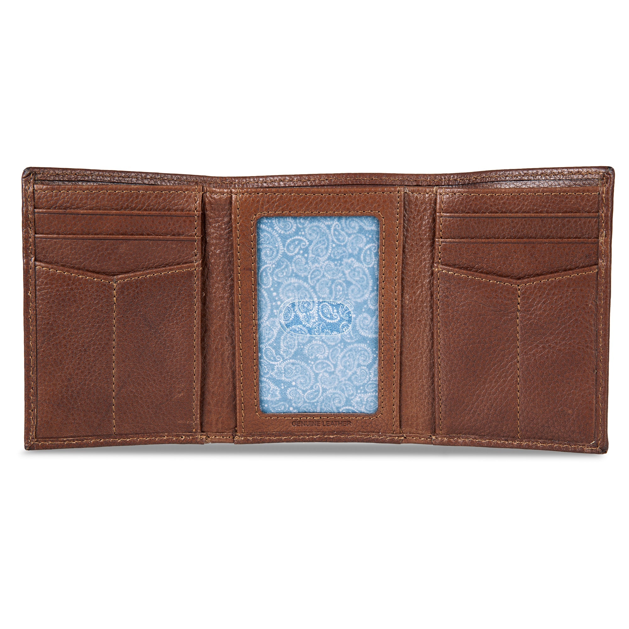 EB Signature Logo Leather Trifold Wallet