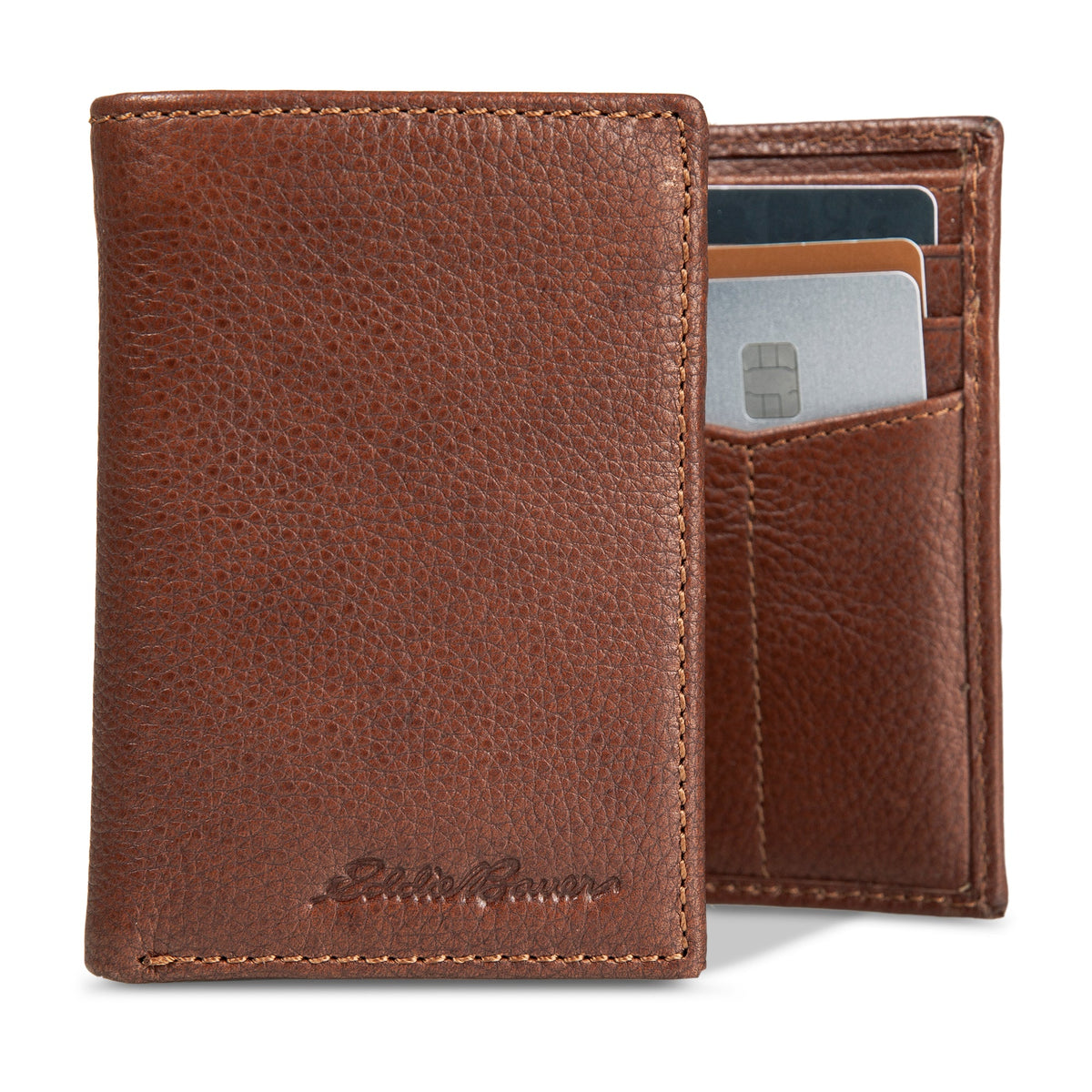 EB Signature Logo Leather Trifold Wallet