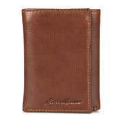 EB Signature Logo Leather Trifold Wallet - Tan