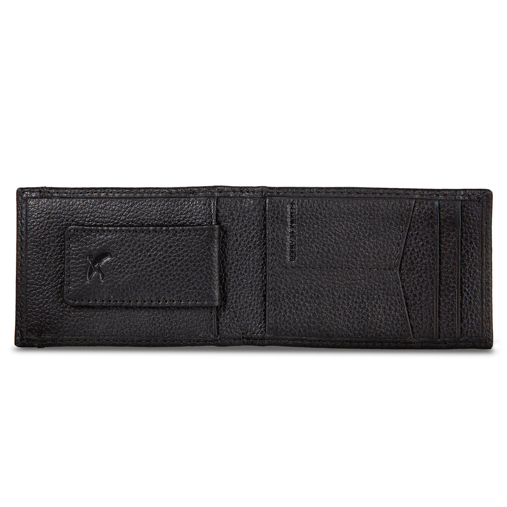 EB Signature Logo Leather Bifold With Money Clip Wallet
