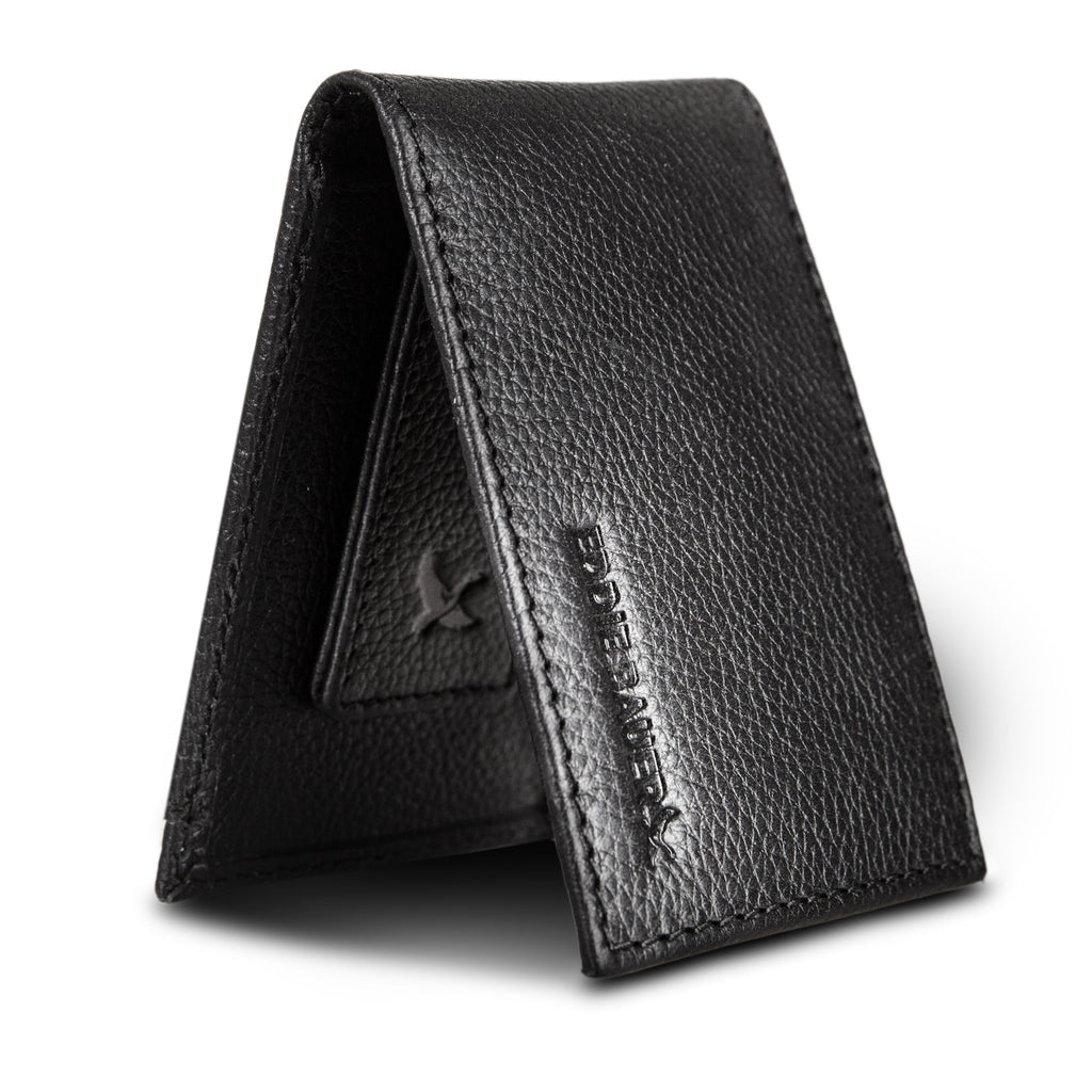 EB Signature Logo Leather Bifold With Money Clip Wallet