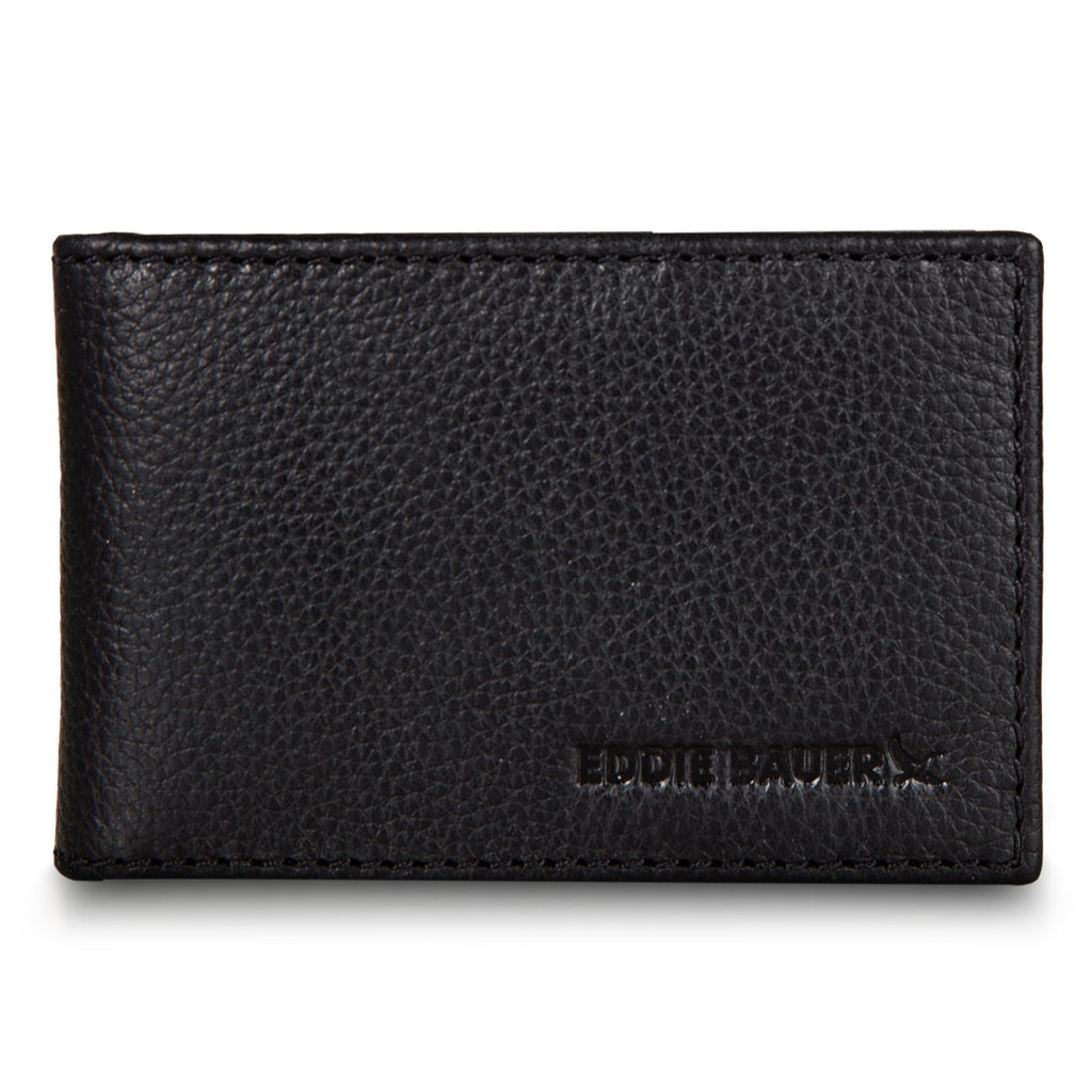 EB Signature Logo Leather Bifold With Money Clip Wallet