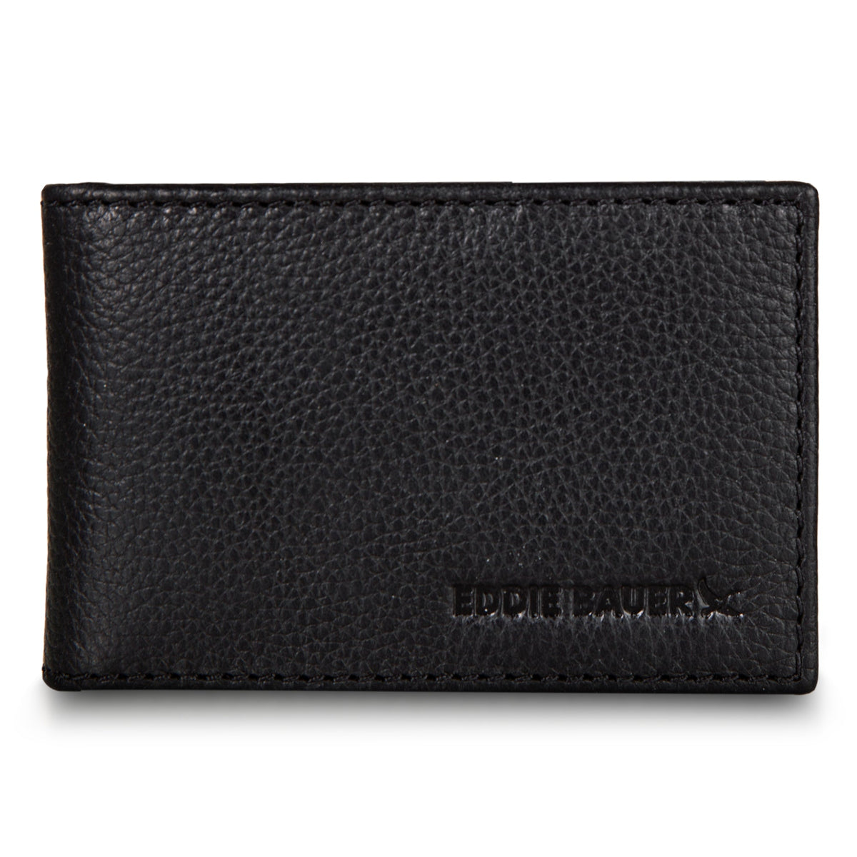EB Signature Logo Leather Bifold With Money Clip Wallet