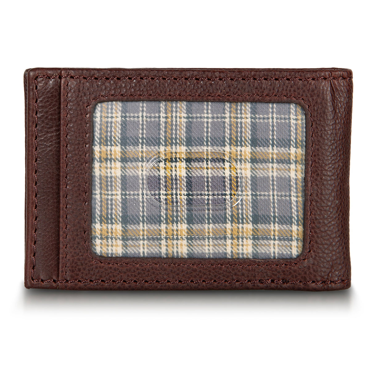 EB Signature Logo Leather Bifold With Money Clip Wallet