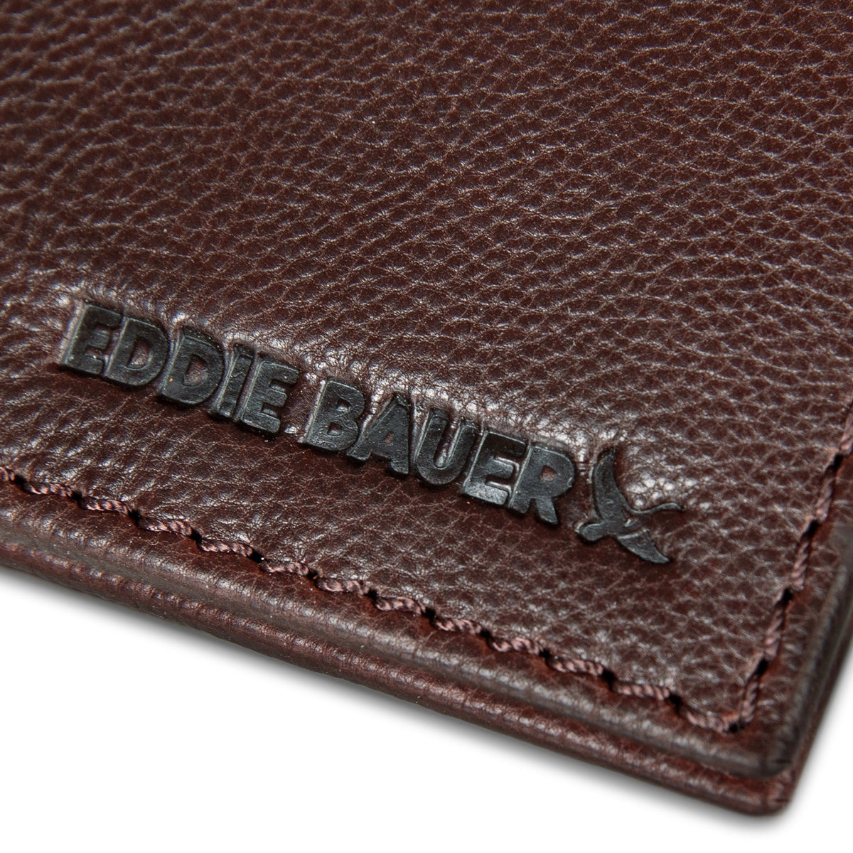 EB Signature Logo Leather Bifold With Money Clip Wallet