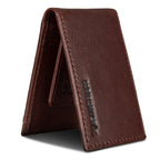 EB Signature Logo Leather Bifold With Money Clip Wallet