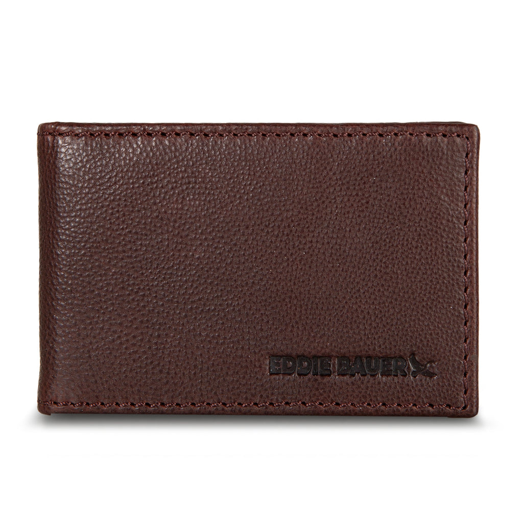 EB Signature Logo Leather Bifold With Money Clip Wallet