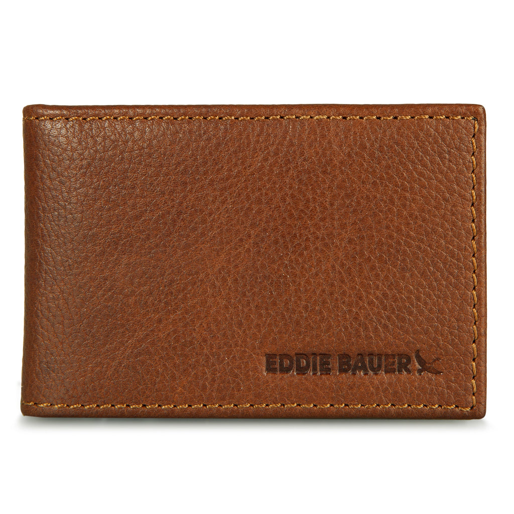 EB Signature Logo Leather Bifold With Money Clip Wallet