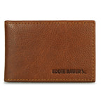 EB Signature Logo Leather Bifold With Money Clip Wallet