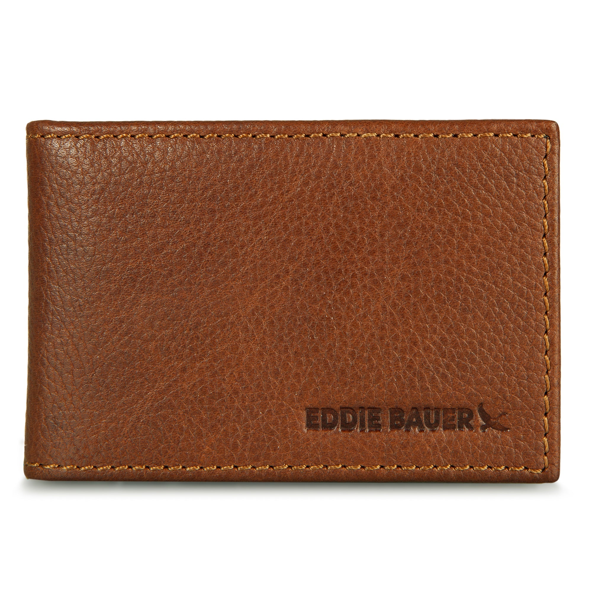 EB Signature Logo Leather Bifold With Money Clip Wallet