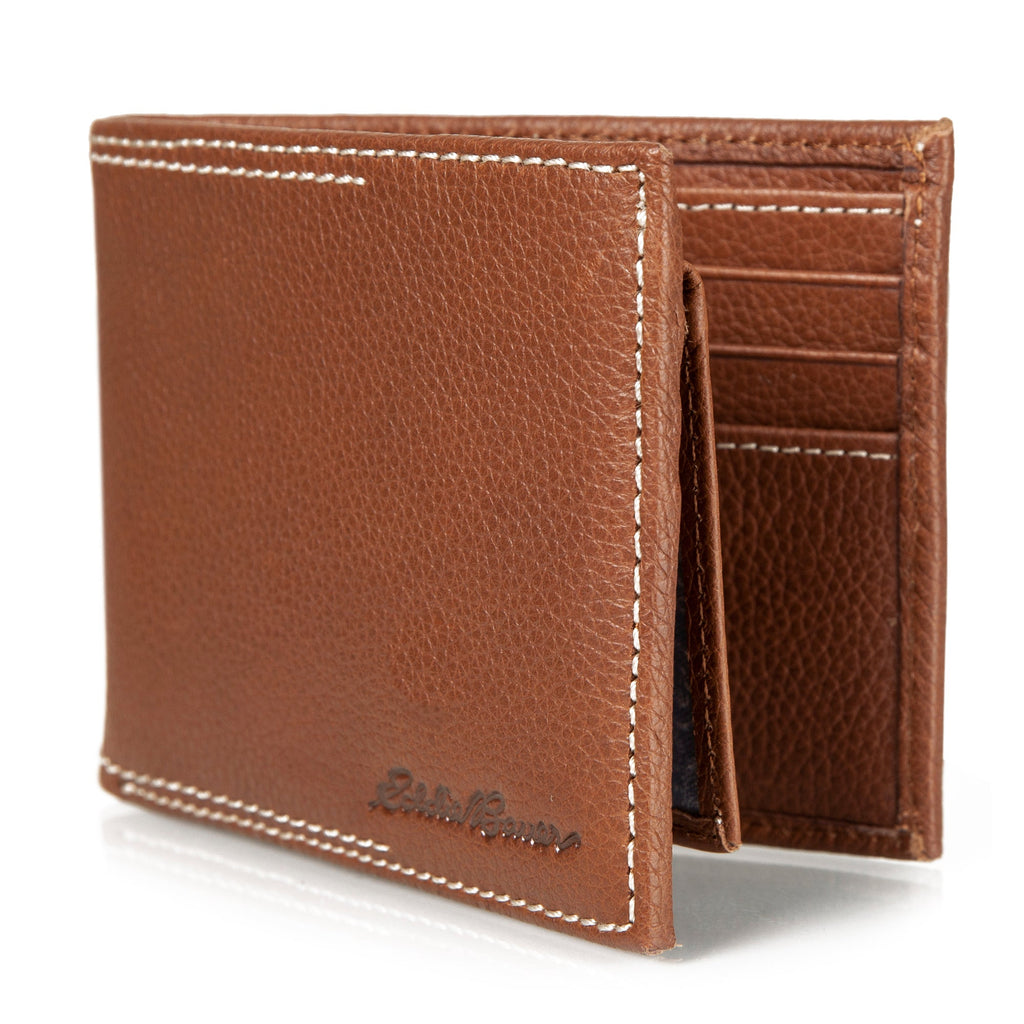 EB Signature Top Stitch Leather Passcase Wallet