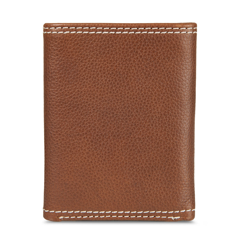 EB Signature Top Stitch Leather Trifold Wallet