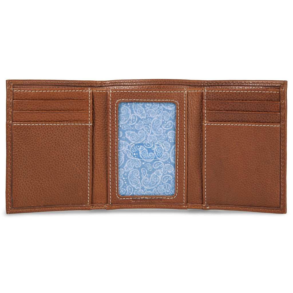 EB Signature Top Stitch Leather Trifold Wallet
