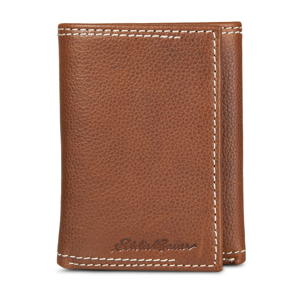 EB Signature Top Stitch Leather Trifold Wallet