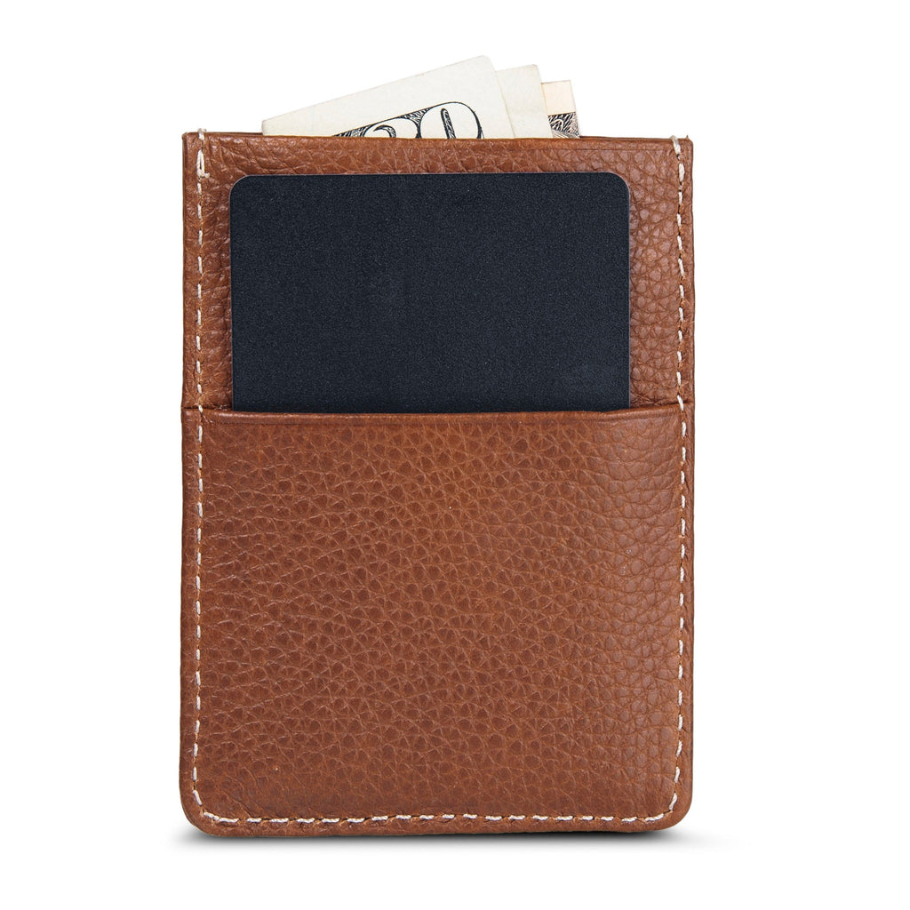 EB Signature Top Stitch Magnetic Leather Card Case