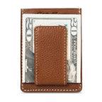 EB Signature Top Stitch Magnetic Leather Card Case