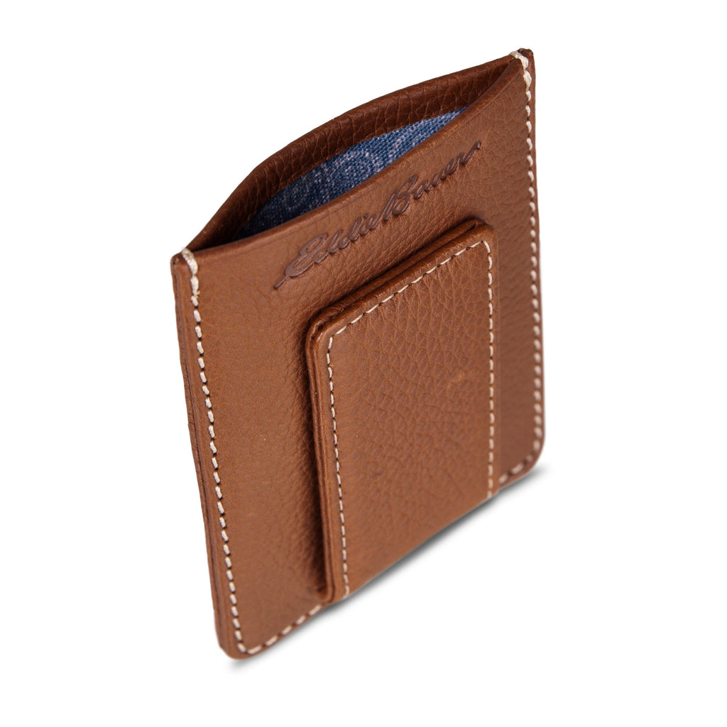 EB Signature Top Stitch Magnetic Leather Card Case
