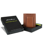 EB Signature Top Stitch Magnetic Leather Card Case