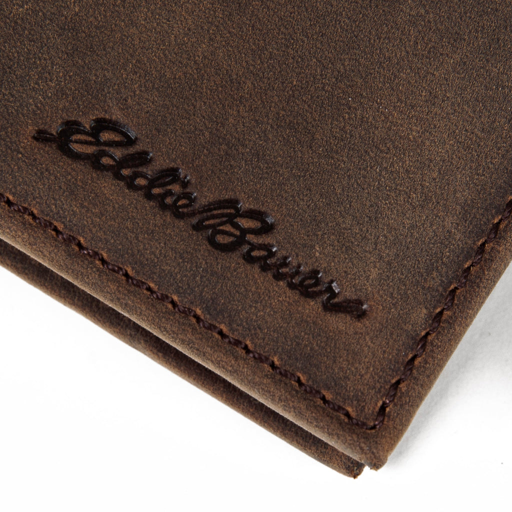 Leather Removable Passcase Wallet With Embossed Sasquatch