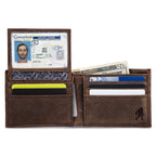 Leather Removable Passcase Wallet With Embossed Sasquatch