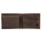 Leather Removable Passcase Wallet With Embossed Sasquatch