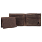 Leather Removable Passcase Wallet With Embossed Sasquatch