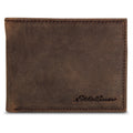 Leather Removable Passcase Wallet With Embossed Sasquatch