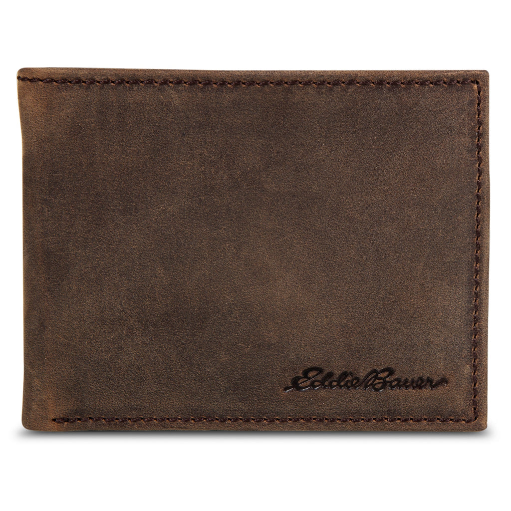 Leather Removable Passcase Wallet With Embossed Sasquatch