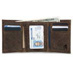 Leather Trifold Wallet With Embossed Sasquatch